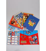 x Dekomus "Speed Force Collection" Lisanslı Sonic Premıum Kırtasiye Seti 4 adet A4 defter,Okul Etiketi,Dosya