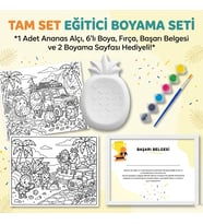 Tam Set Alçı Boyama Seti Çocuk Aktivite Seti Eğitici Çocuk Boyama Seti Ananas Figür Boyama