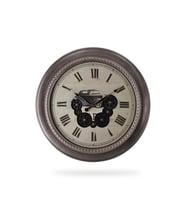 Efe Mark Premium Serisi Antik Eskitme Döner Çarklı Retro Tasarım 60 cm Ev ve Ofis Duvar Saati Roma Rakamlı Vintage Tasarım