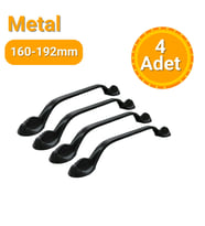4 Adet Aras Mat Siyah Metal Mobilya Kulpu 160mm - 192mm