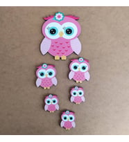 AHŞAP DUVAR SÜSÜ PEMBE BAYKUŞ