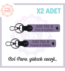 Mor , Kişiselleştirilebilir, Manevi Huzur Sayıları, Hediyelik 520 741 8 Kod Enerji 2'li Anahtarlık (Çok Renkli)