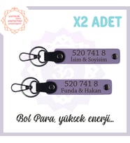 Mor , Kişiselleştirilebilir, Manevi Huzur Sayıları, Hediyelik 520 741 8 Kod Enerji 2'li Anahtarlık (Çok Renkli)