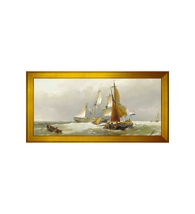 Manzara Temalı Kanvas Tablo 50 x 70 cm Gold Çerçeve