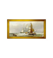Manzara Temalı Kanvas Tablo 50 x 70 cm Gold Çerçeve