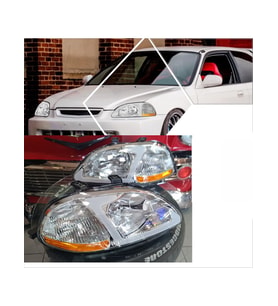 honda civic 1996-1998 krom usdm ledli far