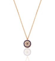Gümüş rose zirkon taşlı nazar kolye SGTL12511ROSE