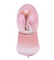 Romantik Aşıklar Müzikli Işıklı Kar Küresi (Pembe)