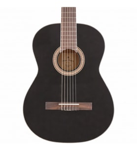 Miguel Angela MA1-BK Klasik Gitar - Siyah (Başlangıç - Eğitim Serisi)  Mat Siyah Modern Bitiş, Ihlamur Ağacı Gövde, Yeni Başlayanlar İçin Yumuşak Tuşe  Uyum: 4/4 (Tam Boy) Standart