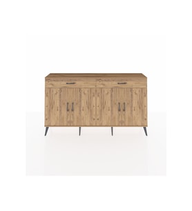 Arges Konsol 4 Raflı 2 Çekmeceli 4 Kapaklı 176x30x99 Çam-Çam