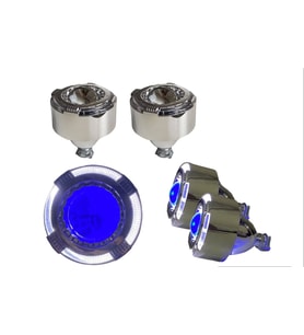 2.5 İNÇ KARE ANGELLI Bİ-XENON MERCEK BEYAZ ANGEL + MAVİ ŞEYTAN GÖZ G261S BLUE WHİTE