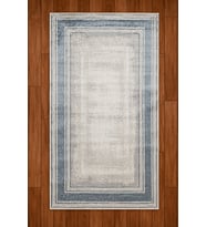 Sultan Erva Beyaz - Mavi Modern Akrilik Makine Dokuma Salon Halısı - 4203