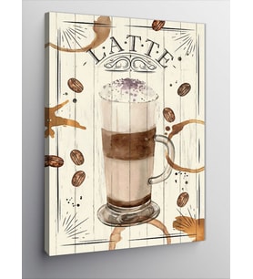Kanvas Tablo Latte Kahve Temalı