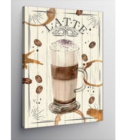 Kanvas Tablo Latte Kahve Temalı
