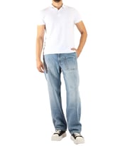 Dikiş Detaylı Çok Cepli Mavi Wide Leg Pantolon