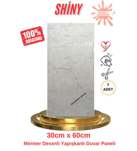 BS1725 Kendinden Yapışkanlı 1Adet 30x60cm Mermer Desenli Esnek Karavan Banyo Wc Duvar Kaplama Paneli