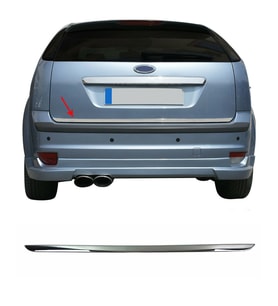Ford Focus 2 Hatchback Krom Bagaj Alt Çıta Formlu 2005-2011 Paslanmaz Çelik