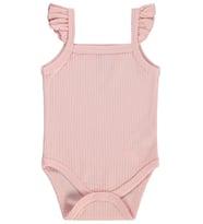 Albimini Askılı Fırfırlı 0-18 Ay Çıtçıtlı Badi - Pembe