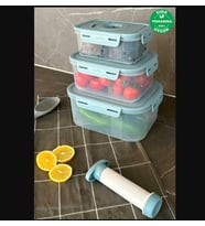 Seoul Taze Ürün Saklama Kabı 4'lü Set (0,6lt + 1,3lt + 2,5lt + Pompa)