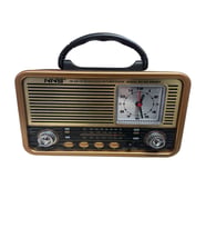 Ultratekno 8898BT Antika Görünümlü Analog saatli Bluetooth Hoparlör FM Radyo Müzik Kutusu (Ahşap)