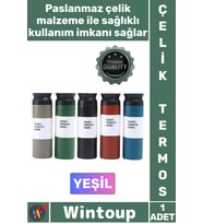 #Termos Paslanmaz Sızdırmaz Vakumlu Isı Koruyucu Hediyelik Kamp Piknik Yeşil Şık Çelik Termos 500 ML
