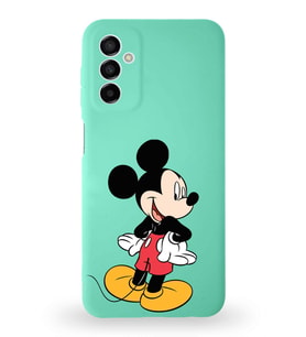 Samsung Galaxy M13 Uyumlu Lansman Kılıf Altı Kapalı İçi Kadife  Mickey Mouse-D Tasarımlı  Kapak (Şeffaf)