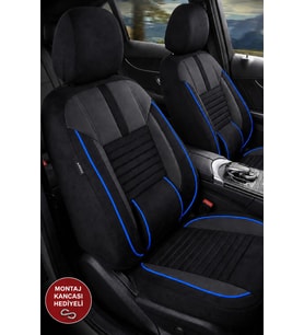 Vw Caddy 4 Shadow Siyah Mavi Tay Tüyü Ticari 2+1 Oto Koltuk Kılıfı Tam Set-Kolay Montaj-Terletmez-Ortopedik 2020 - 2026