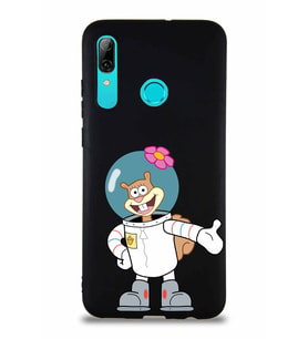 Huawei P Smart 2019 Soft Premier Kapak Sandy Tasarımlı Silikon Kılıf - Siyah (Şeffaf)