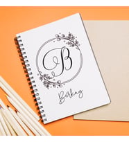Baş Harfli İsim Tasarımlı Defter Kişiye Özel