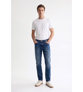Erkek Koyu Mavi Regular Fit Jean Pantolon