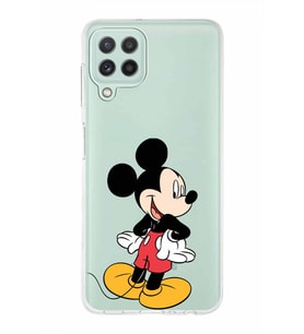 Samsung Galaxy A22  Kapak Mickey Mouse Tasarımlı Şeffaf Silikon Kılıf