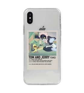 Iphone Xsmax Uyumlu Tom ve Jerry Desenli Şeffaf Telefon Kılıfı