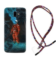 Samsung J6 Plus J7 Prime J7 Pro M20 Kılıf Boyun Asklı Rasta Silikon Astronot Smoke 1769