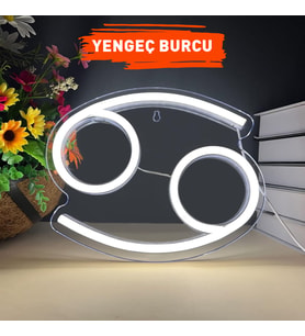 Yengeç Burcu Figürlü Neon Led Tabela Tablo Gece Aydınlatma Duvar Dekoru