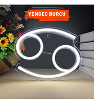 Yengeç Burcu Figürlü Neon Led Tabela Tablo Gece Aydınlatma Duvar Dekoru