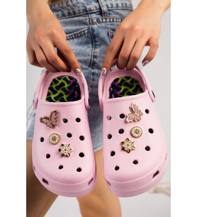 McDark Kadın Taşlı Crocs Terlik (Pembe)