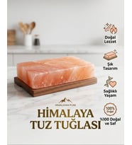 Lider Tuz %100 Doğal Himalaya Tuz Tuğlası Doğal Pişirme ve Servis,Izgara Sunum Taşı, Dekoratif Tuz Blok 20cm X 10cm X 2,5cm