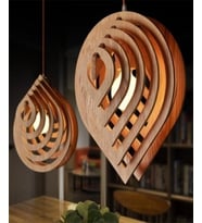 Modern Tasarım Doğal Ahşap MDF 3D Lazer Kesim Rustik Salon Avize