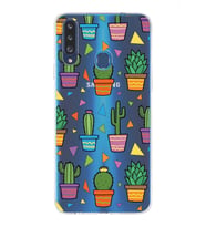 PrintiFy Samsung Galaxy A20s ile Uyumlu 1mm Slim Fit Water Color 4 Baskılı Şeffaf  Kılıf