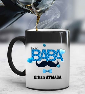 Kişiye Özel Baba Tasarım Babalar Gününe Özel Sihirli Kupa