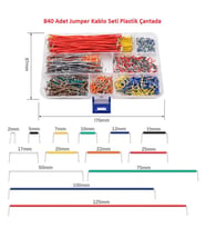 840 Adet Jumper Kablo Seti Plastik Çantada (14 farklı Boy 60 ar adet)