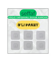 Şeffaf Yapışkanlı Mutfak Banyo Duş Kancalı Askı