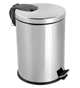 Efor Krom Paslanmaz Metal İç Kovalı Pedallı Ofis Banyo Mutfak Çöp Kutusu Kovası - 20 Litre