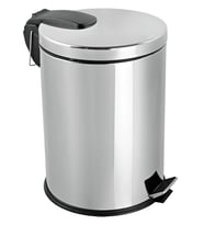 Efor Krom Paslanmaz Metal İç Kovalı Pedallı Ofis Banyo Mutfak Çöp Kutusu Kovası - 20 Litre
