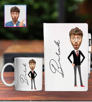 Kişiye Özel Karikatür Tasarım Defter Kalem Kupa Hediye Seti 96311
