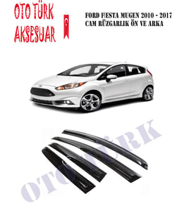 Ford Fıesta 2010-2017 Mugen Cam Rüzgarlığı Ön-Arka (Siyah)