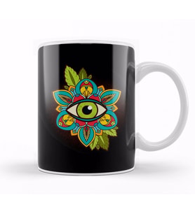 Eye Of Horus Green Eye Kupa Bardak Porselen