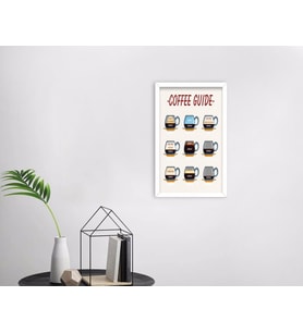 BK Home Coffee Tasarımlı Dekoratif Ahşap Beyaz Çerçeveli Tablo-27