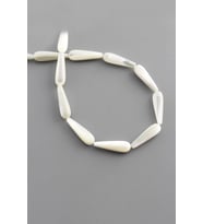 Sedef Doğal Taş Parlak Beyaz Damla Kesim 6x20mm Dizi [AA]