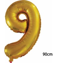 Pazariz  90 cm 9 Rakamı Folyo Balon Altın
